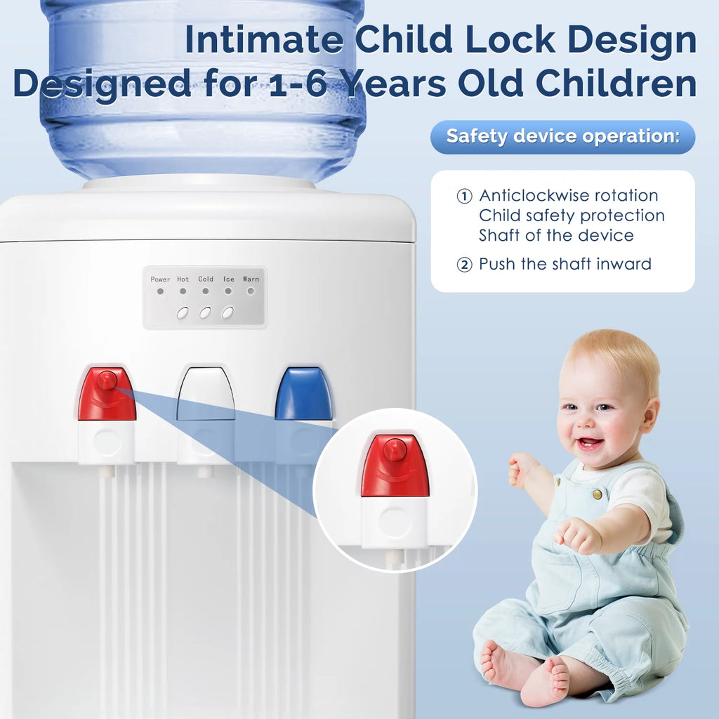 White Top Loading Water Cooler Dispenser with Ice Maker Y491