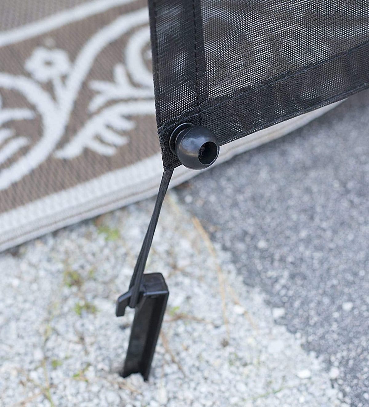 Black Mesh RV Awning Shade Screen with Zipper 10' x 9' V452