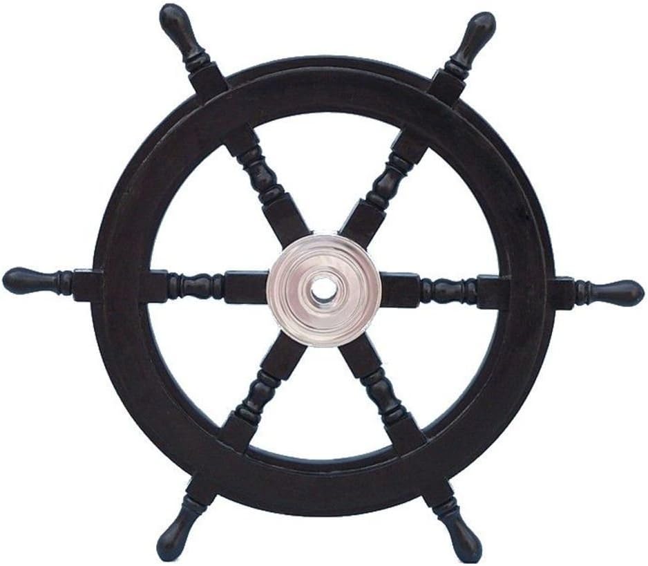 Decorative Wood and Brass Ship Wheel 24 Pack of 2 B72769