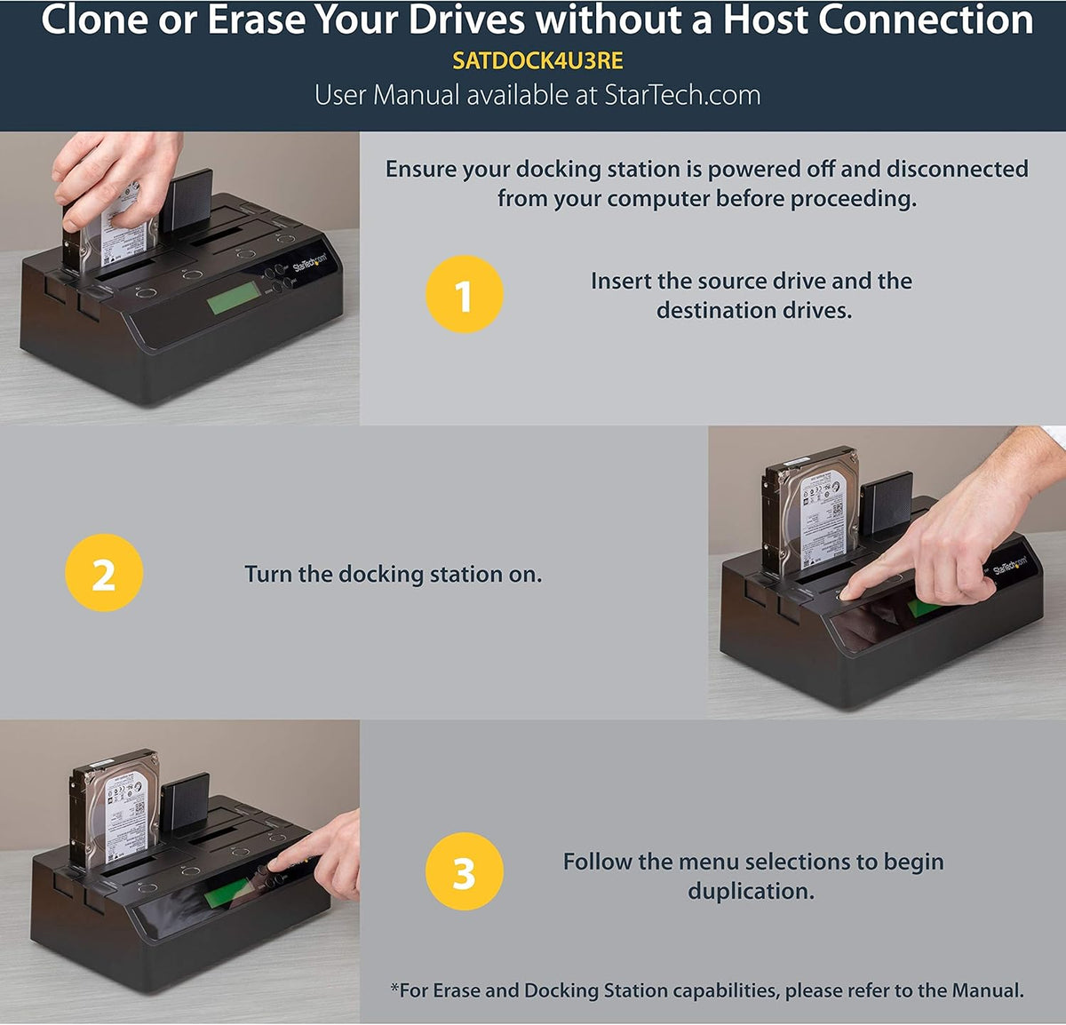 USB 3.0 eSATA SATA HDD Hard Drive Duplicator Dock Y725