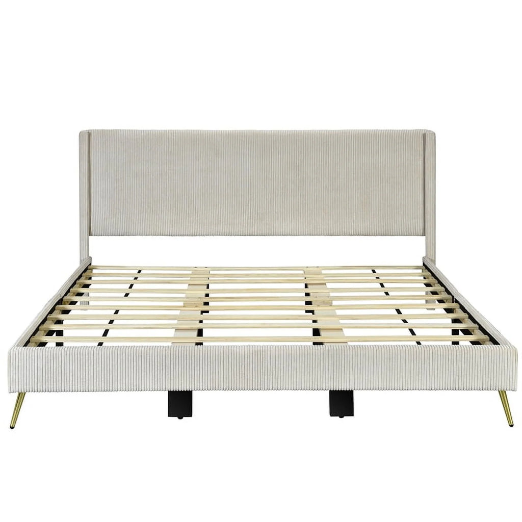 Solid Wood & Velvet King Size Bed G6497