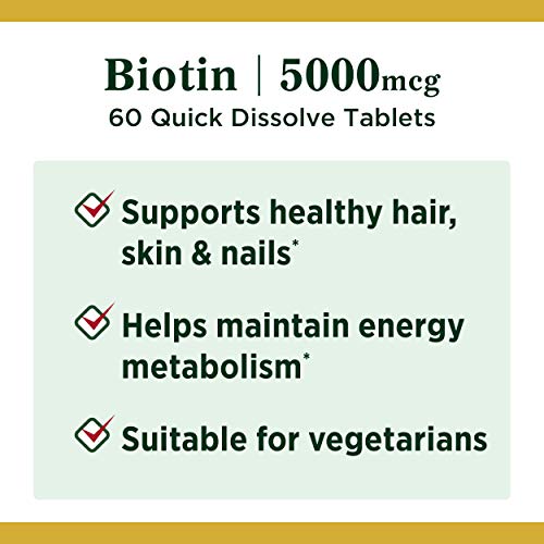 Biotin Vitamin Supplement, 5000 mcg, 60 Quick Dissolve M587