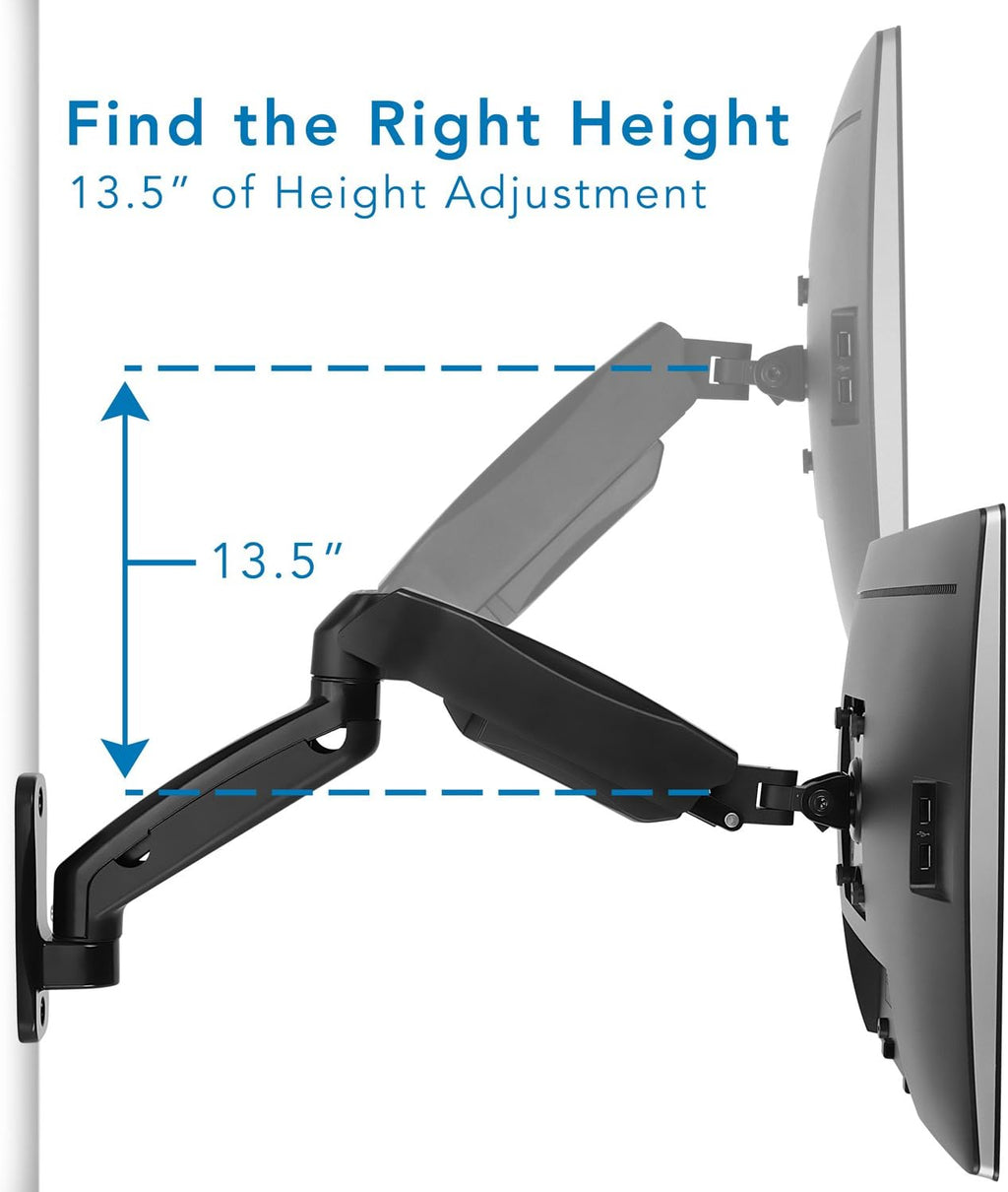 Monitor Wall Mount Arm Full Motion Gas Spring Fits 13-32 Inch Screens G48579