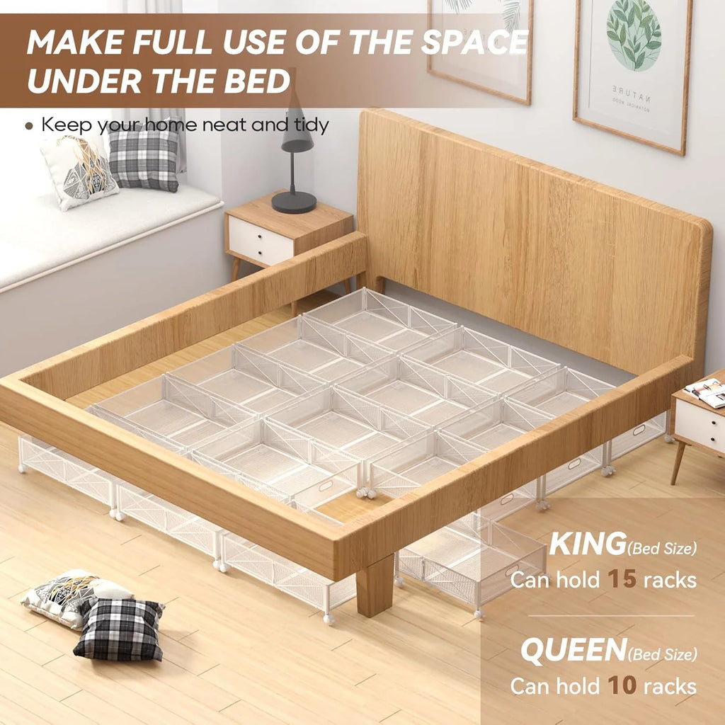 Under Bed Storage Containers with Wheels, Metal Storage Containers -2PCK S703