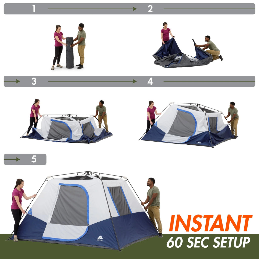 6-Person Instant Cabin Tent with LED Lighted Hub H8859
