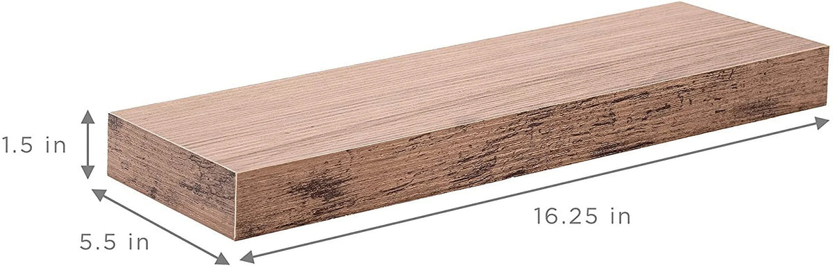 Mahogany Wall Mount Floating Shelf 3 Shelves E37105