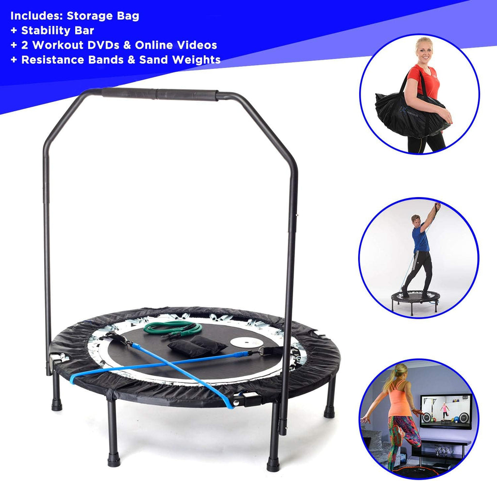 Folding Rebounder Mini Trampoline with Bar E6818