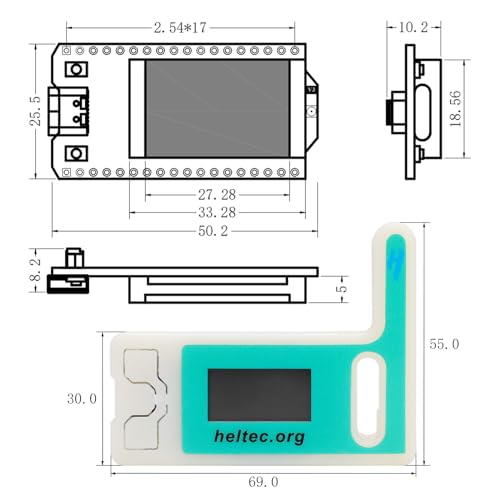 ESP32 LoRa Development Board with Protective Case and 915MHz Antenna, 0.96-inch OLED Display Type C Z604717