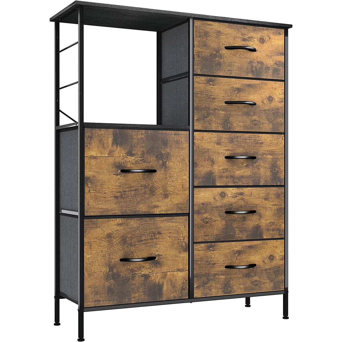 Tall 10 Drawer Fabric Storage Tower Dresser Q2758