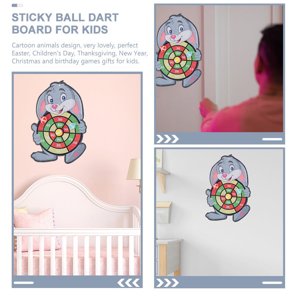 2 Sets Children's Sticky Ball Dart Board Toys Hook up Game X562