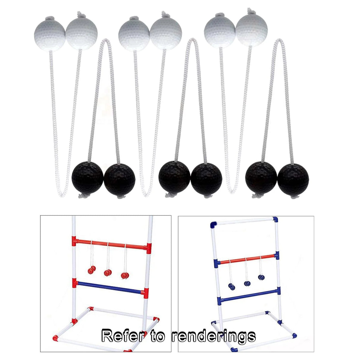 Ladder Throwing Game Outdoor Lawn Yard Beach Game Black and White F35293