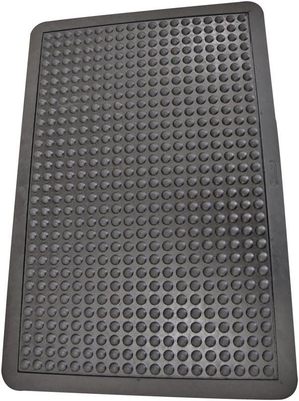 Black Anti-Fatigue Rubber Mats 5/8 x 3' x 4' Pack of 2 C22983
