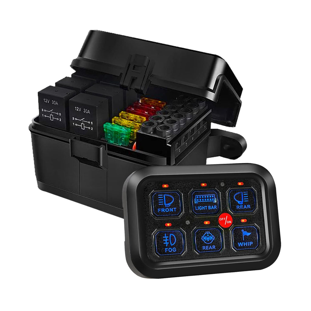 8 Gang Blue LED 12V Switch Panel C59000