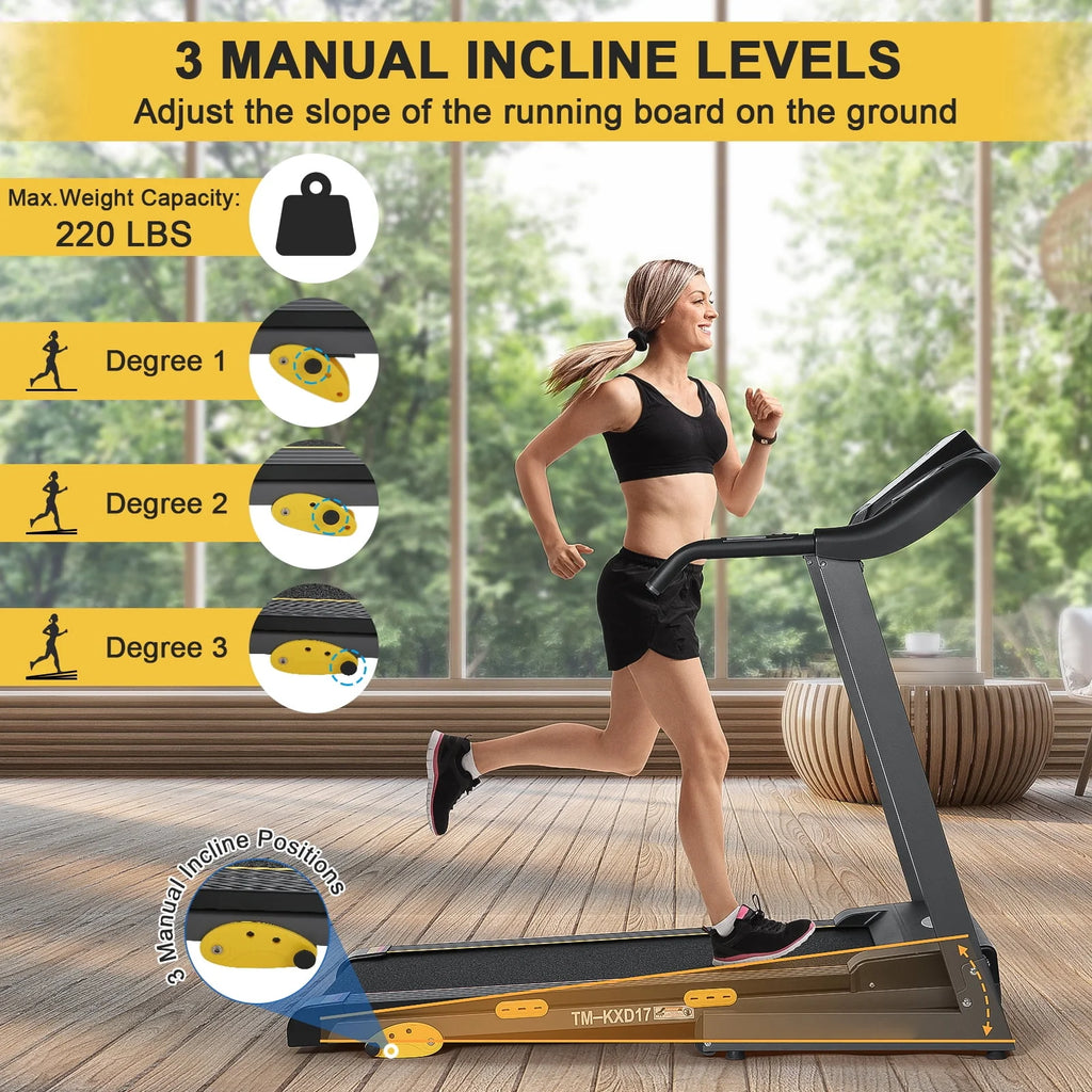 Incline Electric Treadmill 220lbs Max U248