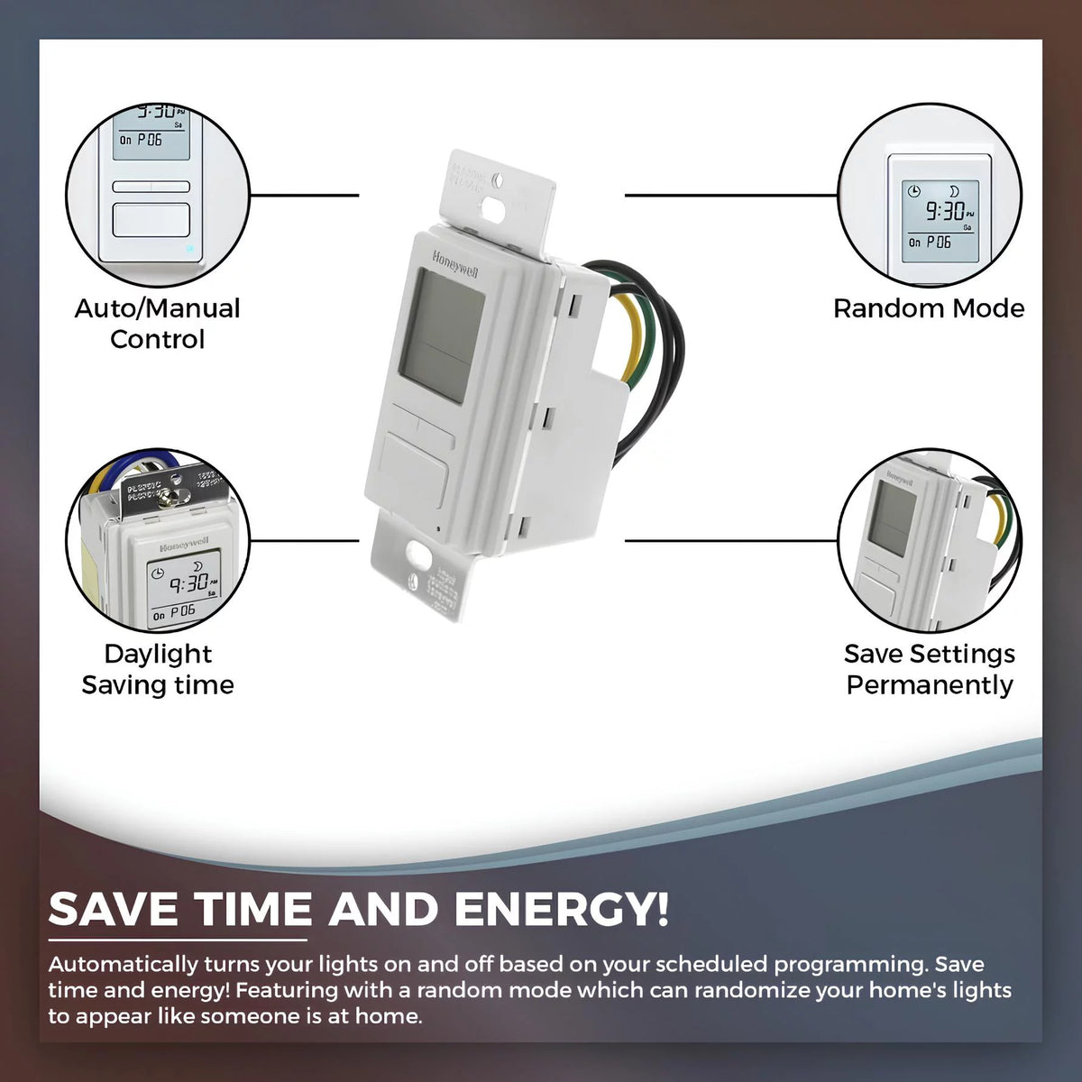 Timer Switch with Sunrise Sunset Single or 3 Way X8364