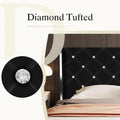 Queen Size Upholstered Platform Bed Frame with Wingback Headboard F430123