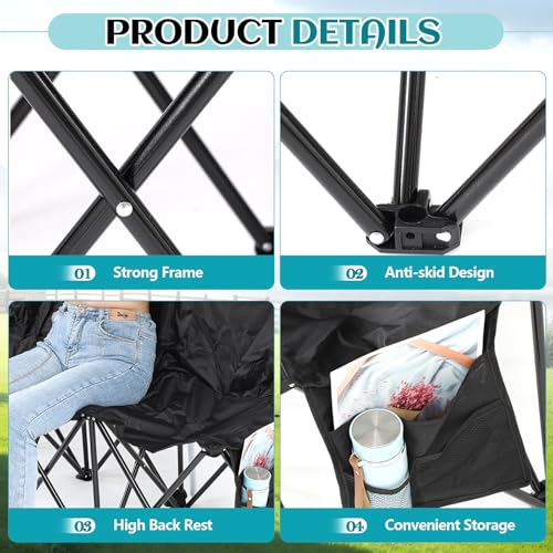 Folding Portable Soccer Bench Chair with Storage Bag D7287
