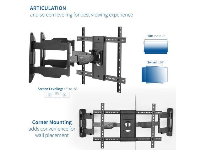 Full Motion Articulating Corner Wall TV Mount Bracket for 37 to 70 Flat Screens D83158