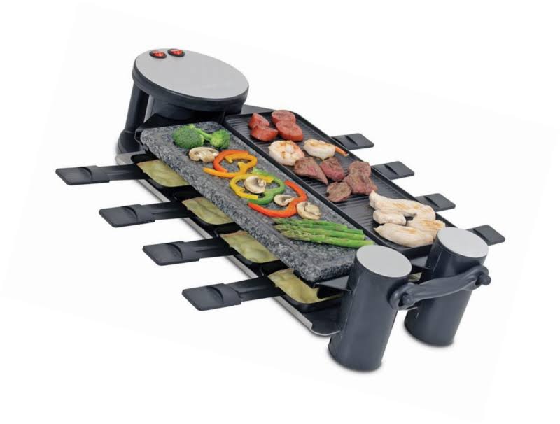 Swivel 8-Person Raclette with Granite Stone and Cast Aluminum T9485