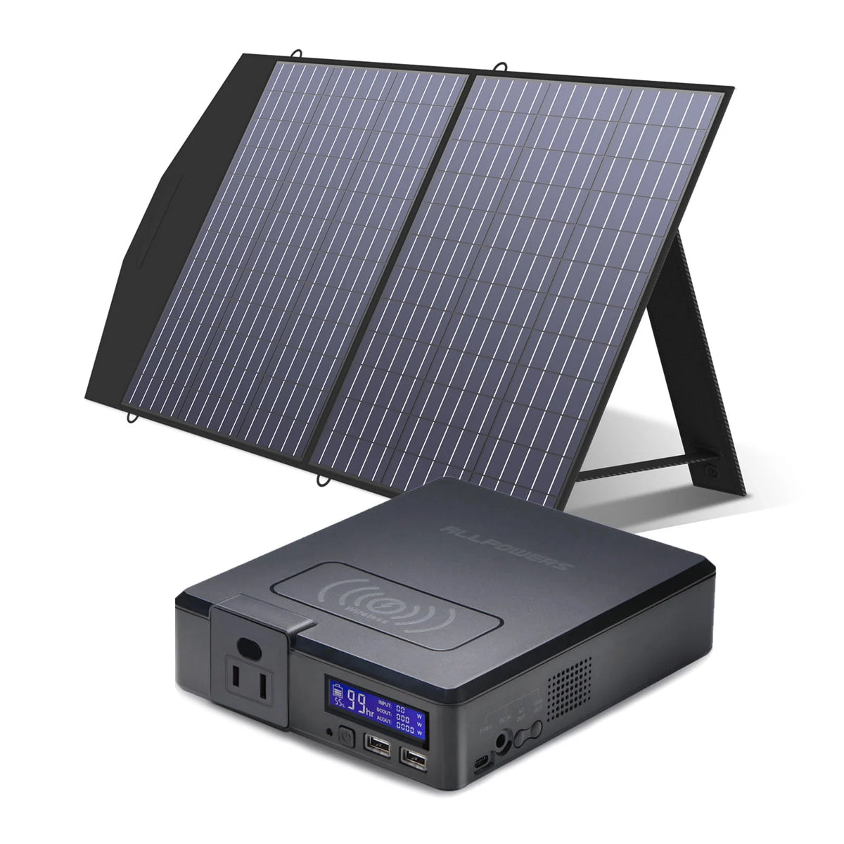 200W 154Wh Portable Power Station with 100W Foldable Solar Panel R971862