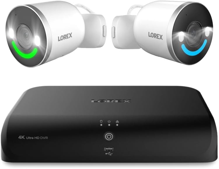 4K 12-Channel 2TB DVR with 2 4K WiFi 6 Indoor/Outdoor Cameras N621069