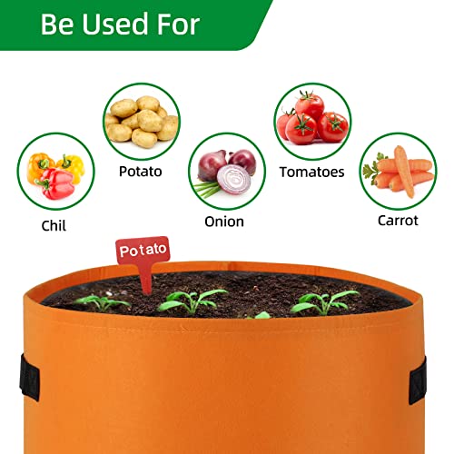 6-Pack 10 Gallon Nonwoven Fabric Grow Bags with Flap and Handles A487