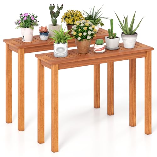 Wooden Plant Stand with Teak Oil Finish E932