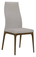 Light Gray Leather Dining Chair with Walnut Wood Legs J720