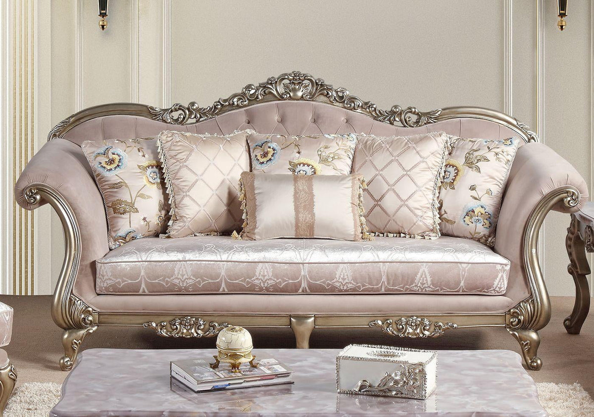 Champagne Wood Sofa Set 2Pcs G530