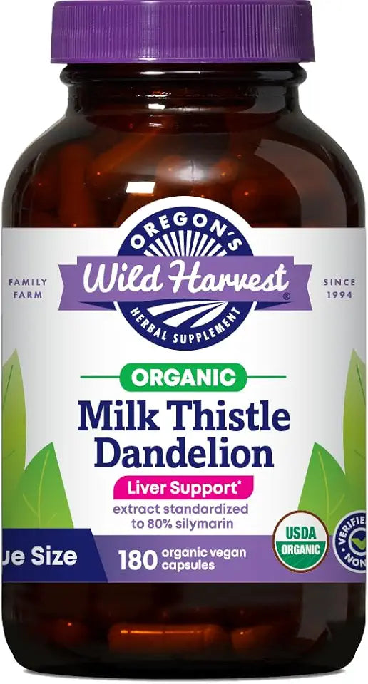 Organic Milk Thistle Dandelion 180 Count J165