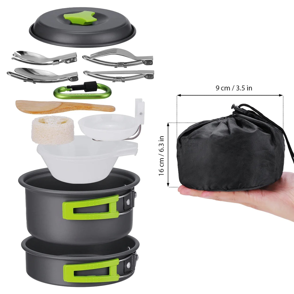15Pcs Non-Stick Camping Cookware Set I7735