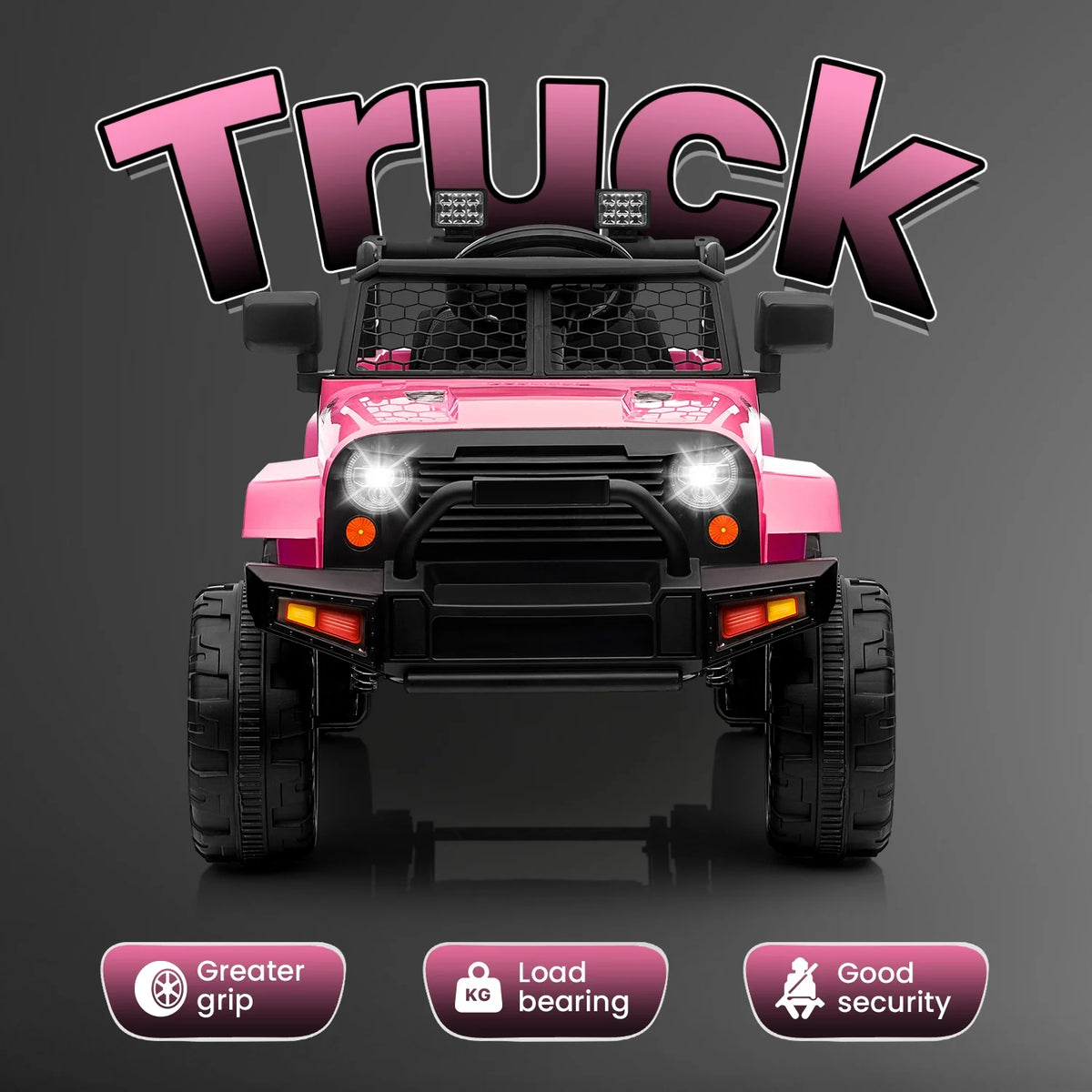 12V Pink Kids Ride on Truck with Remote Control C899