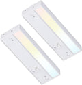 LED Under Cabinet Light, 12 Inch, 8W, Dimmable, Linkable, 3 Color Selectable, White Finish, Pack of 2 K777783