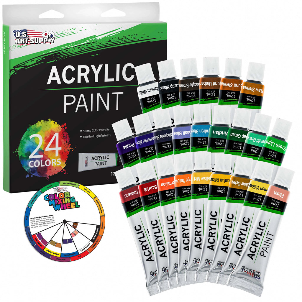 72-Piece Acrylic Painting Set with Easel and Brushes K108