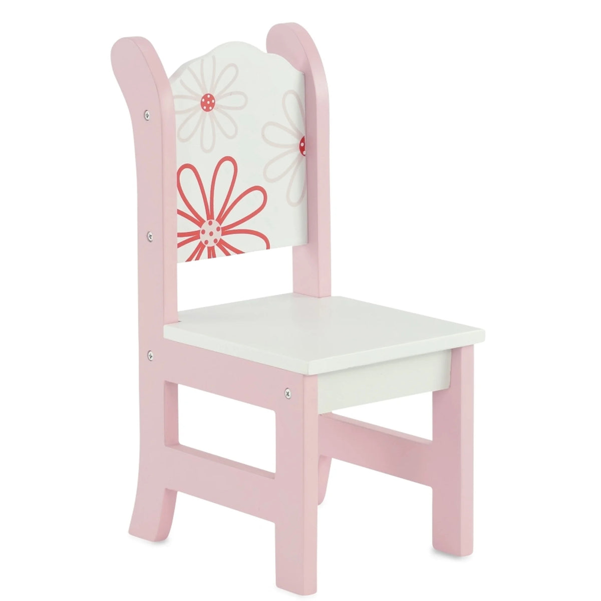 Pink Floral Kitchen Table and 2 Chair Dining Doll Furniture Set W447