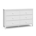 White 6 Drawer Kids Double Dresser I2312