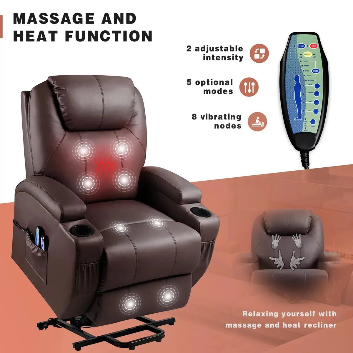 Black Faux Leather Power Lift Recliner N330