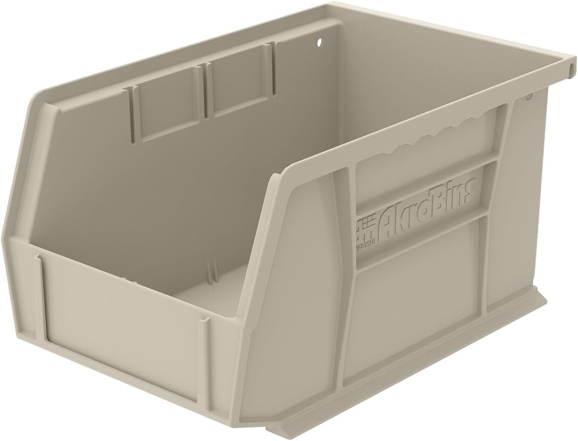 Plastic Storage Bin Hanging Stacking Containers, 9-Inch x 6-Inch x 5-Inch, Black, 12-Pack N190669