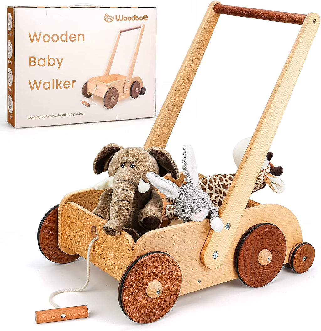 Wooden Baby Walker Push and Pull Toy Wagon U618