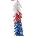 9 ft Patriotic American Garland 50 White Lights Red White Blue E2455