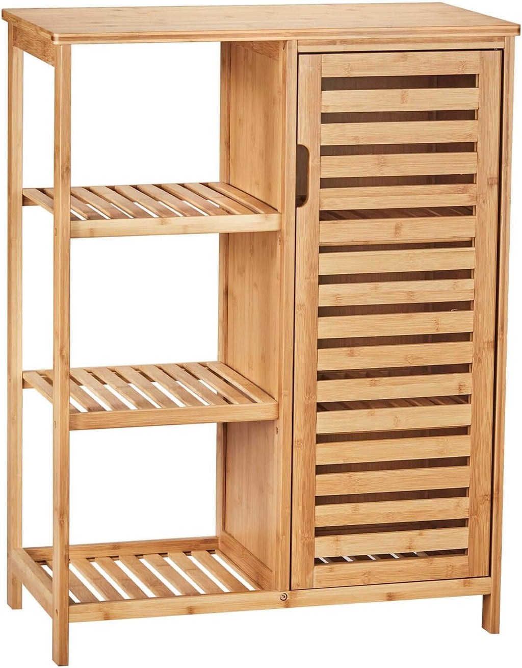 Bamboo Bathroom Cabinet with Doors and 3 Side Shelves R4641