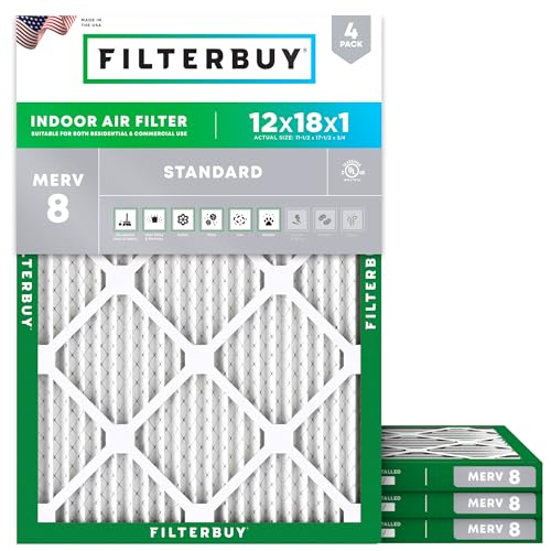 16x25x1 MERV 8 Pleated HVAC Air Filter 4-Pack P976
