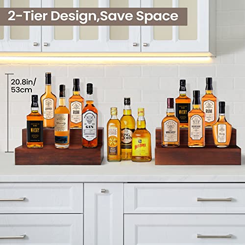 2 Pack 16 Inch 2 Tier Real Wood Bar Shelves J48427