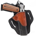 Right Hand OWB Leather Gun Holster for Belts fits All 1911 Models with 4" and 5" Barrels L934268