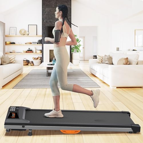 Under Desk Treadmill, 2 in 1 Portable Walking Jogging Running Machine with Remote Control, LED Display, 330lbs Y402