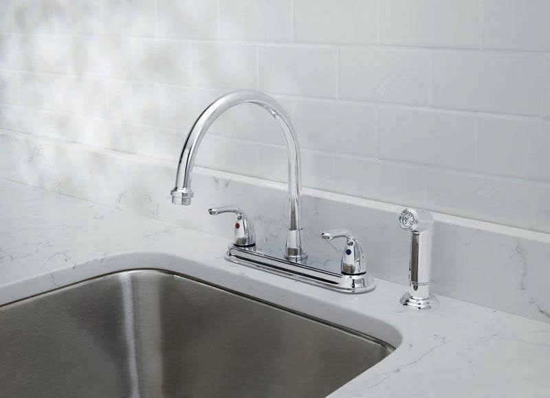 Chrome Kitchen Faucet with Side Sprayer A7488