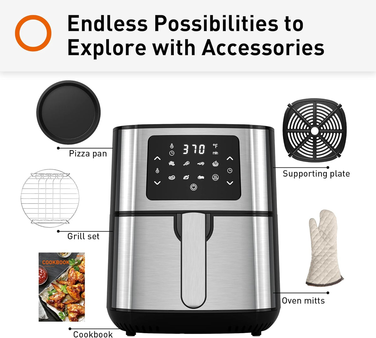 5.8Qt Stainless Steel Air Fryer Toaster Oven P435356