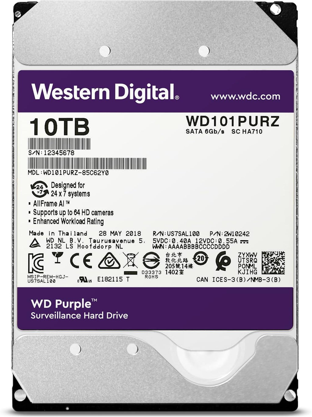 10TB Surveillance Internal Hard Drive H8924
