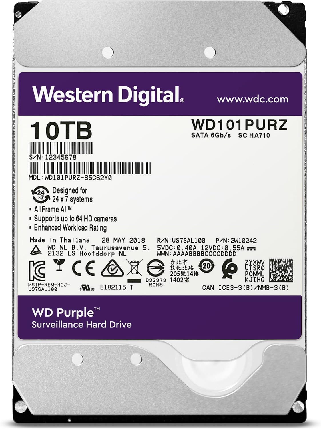 10TB Surveillance Internal Hard Drive H8924