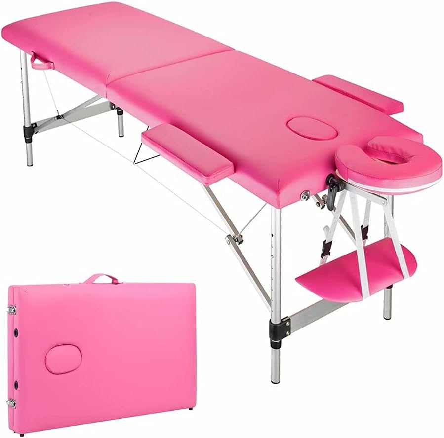 3 Folding Portable Adjustable Massage Table with Carrying Case Q40438
